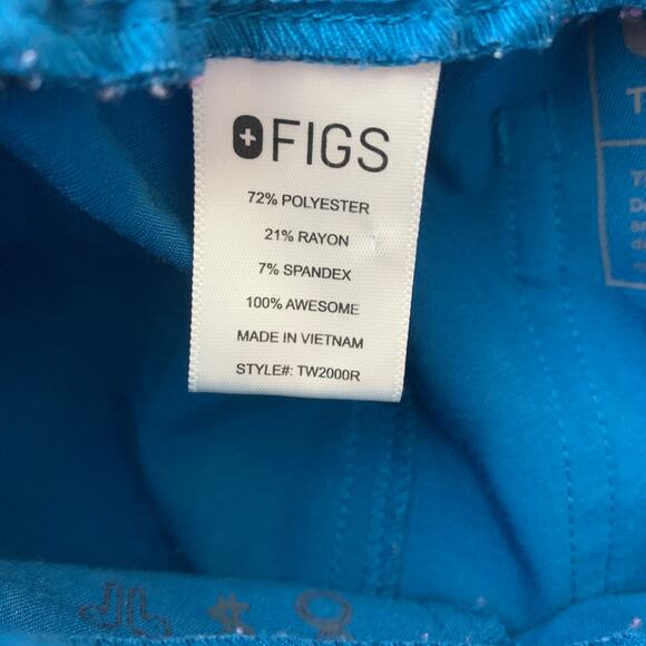 Figs women's teal 1652 Alps Blue Yola Skinny Straight Leg scrub pants SZ XXS - Picture 12 of 13